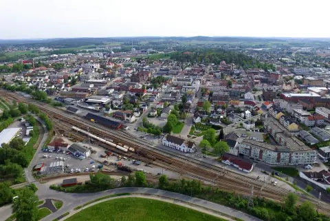 Sarpsborg sentrum sett fra luften